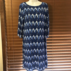 Stitch Fix Pixley Lyra Blue Chevron Dress ~ A168